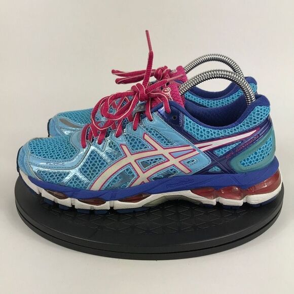 Asics Gel-Kayano 21 Blue/Pink Athletic Running Shoes T4H7N Women’s Size 8 - Picture 8 of 12